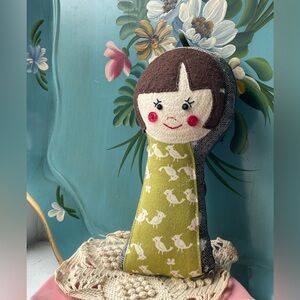 Adorable Handmade Doll with Hand-stitched Face